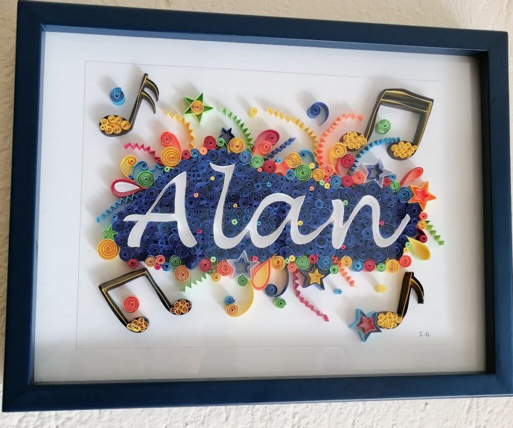 Awesome Personalized On-Edge Paper Quilling Framed Name (DE-1)