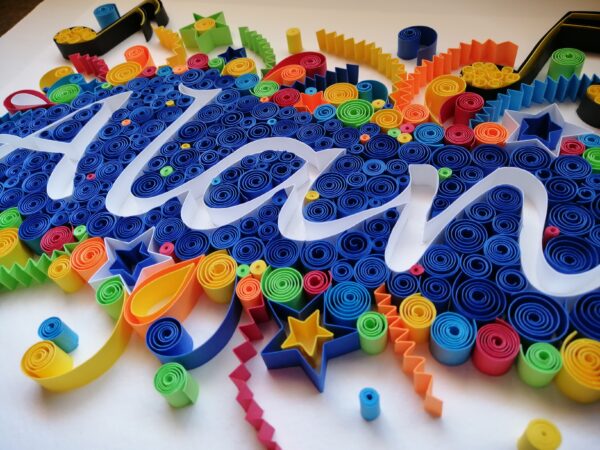 Awesome Personalized On-Edge Paper Quilling Framed Name (DE-1)