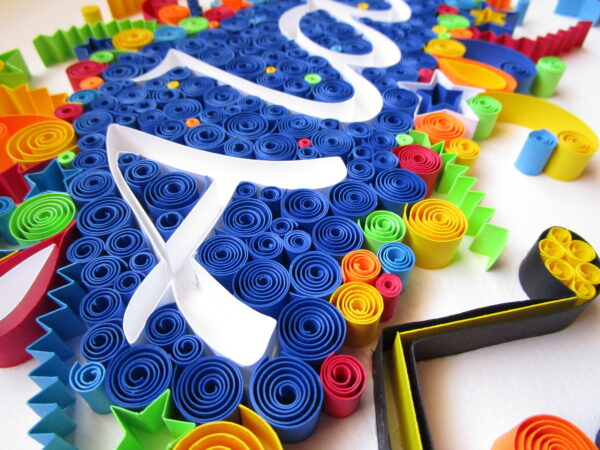 Awesome Personalized On-Edge Paper Quilling Framed Name (DE-1)