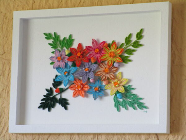 Personalized On-Edge Paper Quilling Flowers Bouquet