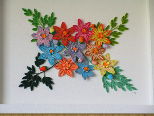 Personalized On-Edge Paper Quilling Flowers Bouquet