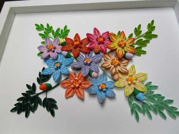 Personalized On-Edge Paper Quilling Flowers Bouquet