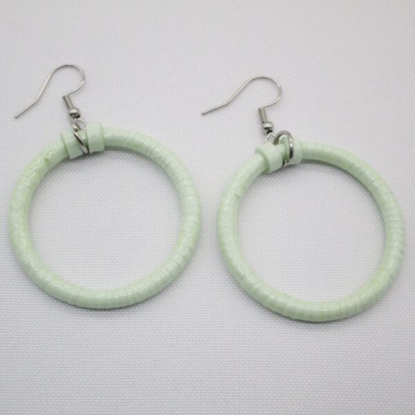 Aretes Colgantes de Aro Grande Verde Pistache (AR-23)