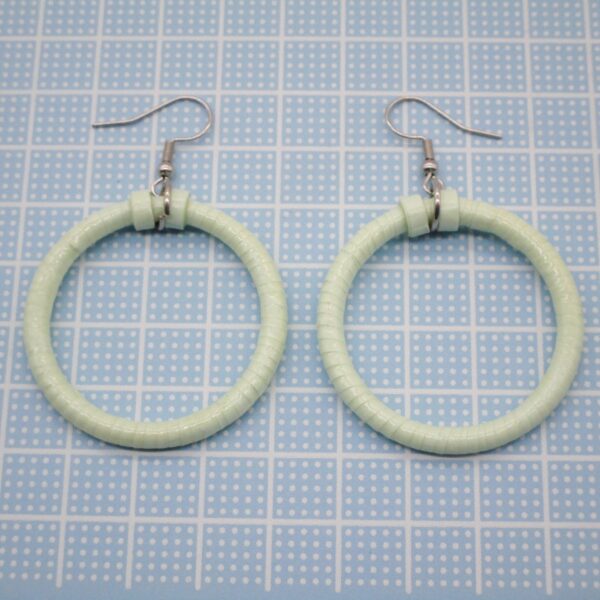 Aretes Colgantes de Aro Grande Verde Pistache (AR-23)