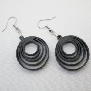 Aretes Colgantes de Aros Negros (AR-31)