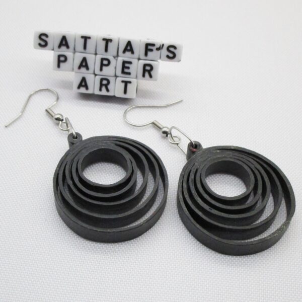 Aretes Colgantes de Aros Negros (AR-31)