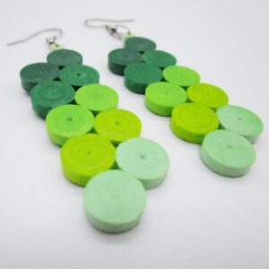 Aretes Largos Colgantes en Tonos de Verde (AR-39)