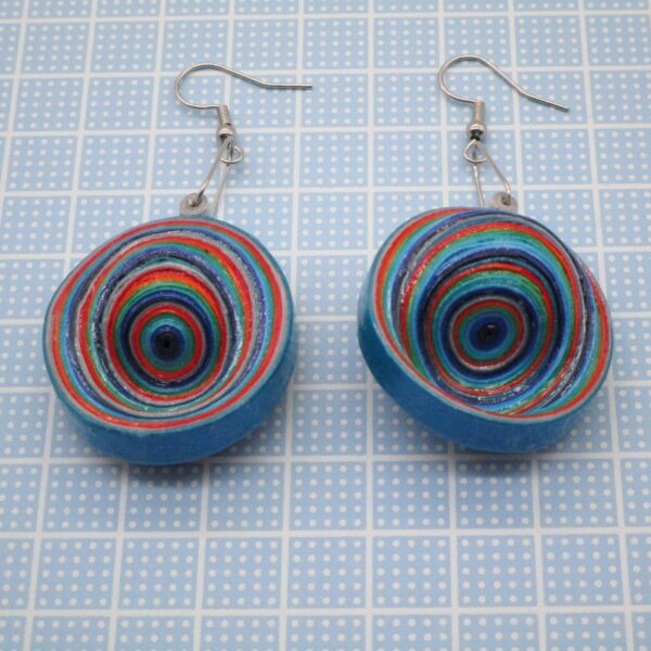 Aretes Colgantes Torcidos Multicolor (AR-44)